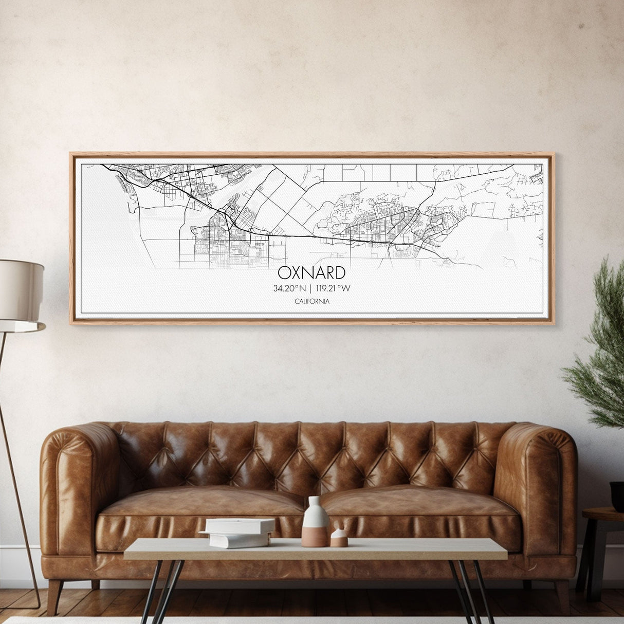 Panoramic Oxnard City Map, California Art, Map Print, Minimalist Wall Art, Canvas Art, Housewarming Gift, Street Map Art, Closing Gift