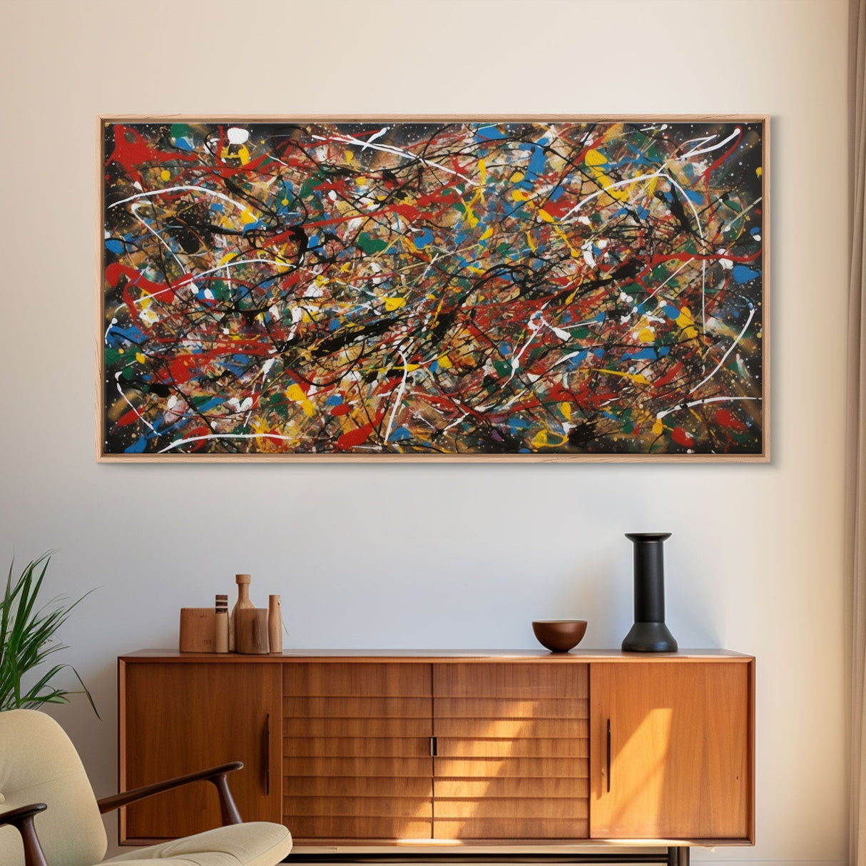 Jackson pollock Style Canvas Print Jackson Pollock Style Abstract Painting on Canvas, Drip Painting Home Decor Graffiti Art Hanging Artwork