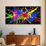 SPLAT! Graffiti Art - Colorful Painting / Canvas Print - Retro / Midcentury Style Abstract / Impressionist Art - Splatter Art