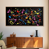 Musical Notes Graffiti Art - Colorful Painting / Canvas Print - Retro / Midcentury Style Abstract / Impressionist Art - Splatter Art