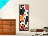 Abstract Boho Leopard Print Pattern - Framed Canvas Print, Midcentury Modern Skinny Art, Tall Wall Art for Living Room or Bedroom Decor