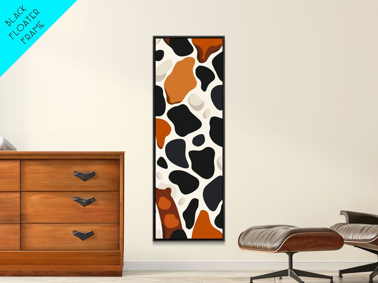 Abstract Stone Pattern in Neutral Tones - Framed Canvas Print, Midcentury Modern Art, Skinny Art, Tall Art, Living Room Wall Decor, Minimalist Art