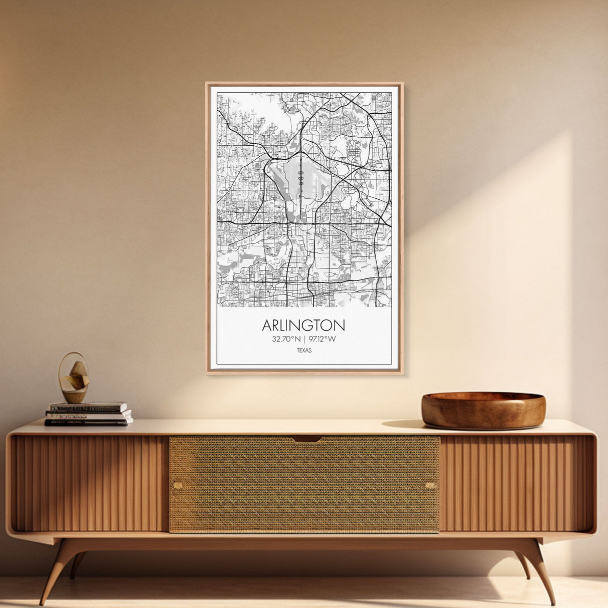 Arlington Street Map, Texas Map, City Art, Travel Map, Home Office Art, Family Gift, Modern Art, Wall Art, Canvas Print, Canvas Wall Art