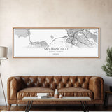 Panoramic San Francisco City Map, California Art, Map Print, Minimalist Wall Art, Canvas Art, Housewarming Gift, Street Map, Closing Gift