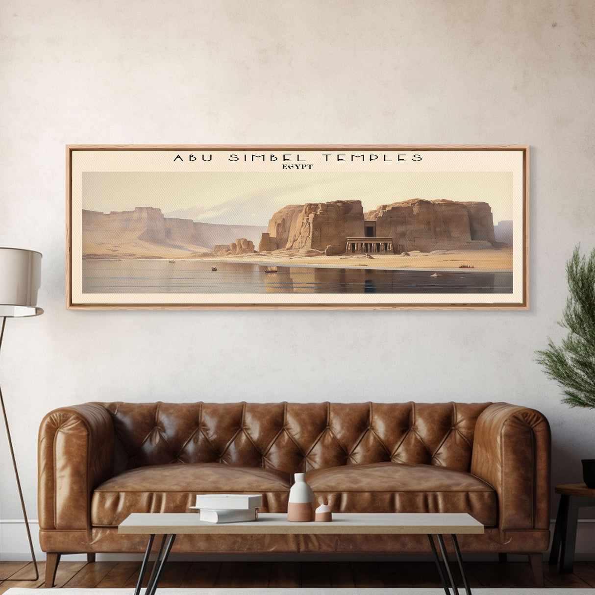 Abu Simbel Temples Egypt Travel Poster Print, Framed Canvas Print, Egypt Travel Art, Wood Framed Art, Wall Hanging, Home Decor