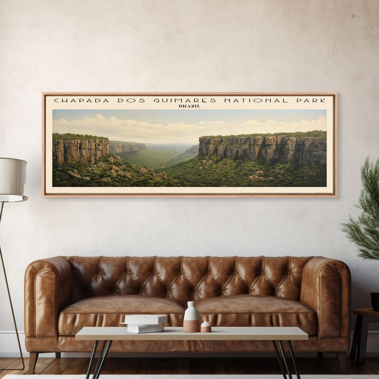 Chapada dos Guimarães National Park Framed Canvas Print Travel Poster | Wall Art | Home Decor | Gift For Travel Lover | Wall Hanging | Original Art