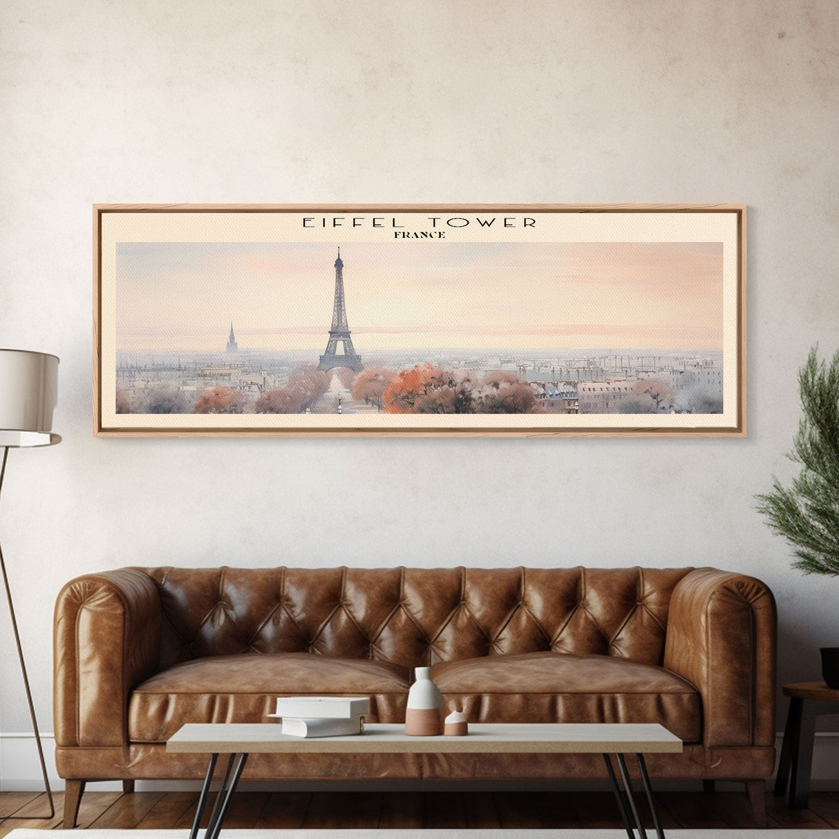 Eiffel Tower Travel Poster Print, Framed Canvas Print, COUNTRY Travel Art, Wood Framed Art, Wall Hanging, Home Decor