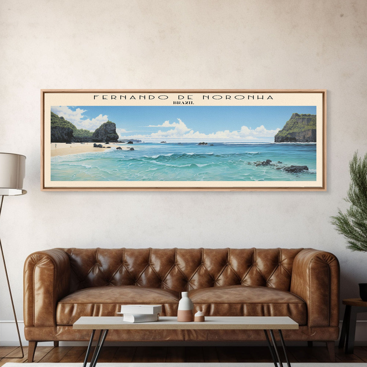 Fernando de Noronha COUNTRY | Framed Travel Poster Canvas Print | Trendy Wall Art | Watercolor Painting | Living Room Art | Unique Art