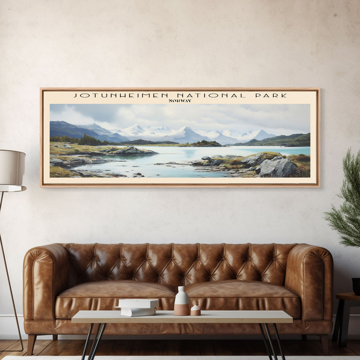 Jotunheimen National Park Framed Canvas Print Travel Poster | Wall Art | Home Decor | Gift For Travel Lover | Wall Hanging | Original Art