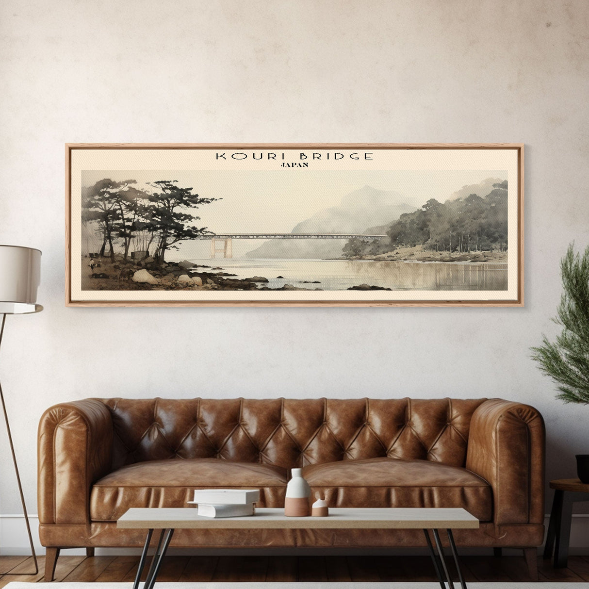 Kouri Bridge COUNTRY | Framed Travel Poster Canvas Print | Trendy Wall Art | Watercolor Painting | Living Room Art | Unique Art