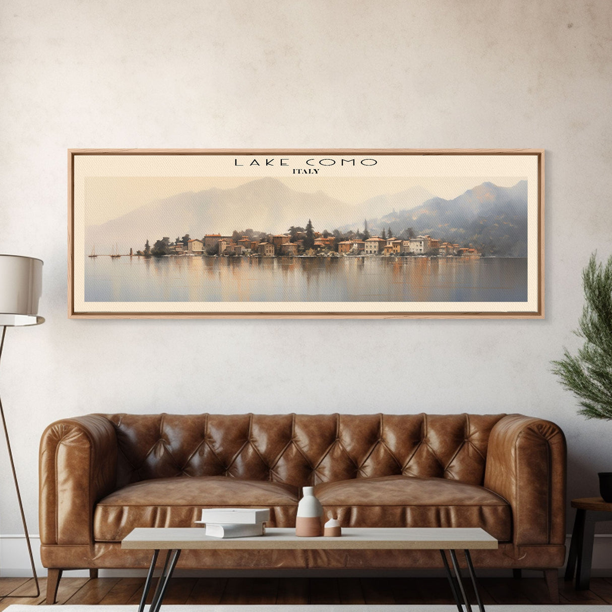 Lake Como Framed Canvas Print Travel Poster | Wall Art | Home Decor | Gift For Travel Lover | Wall Hanging | Original Art