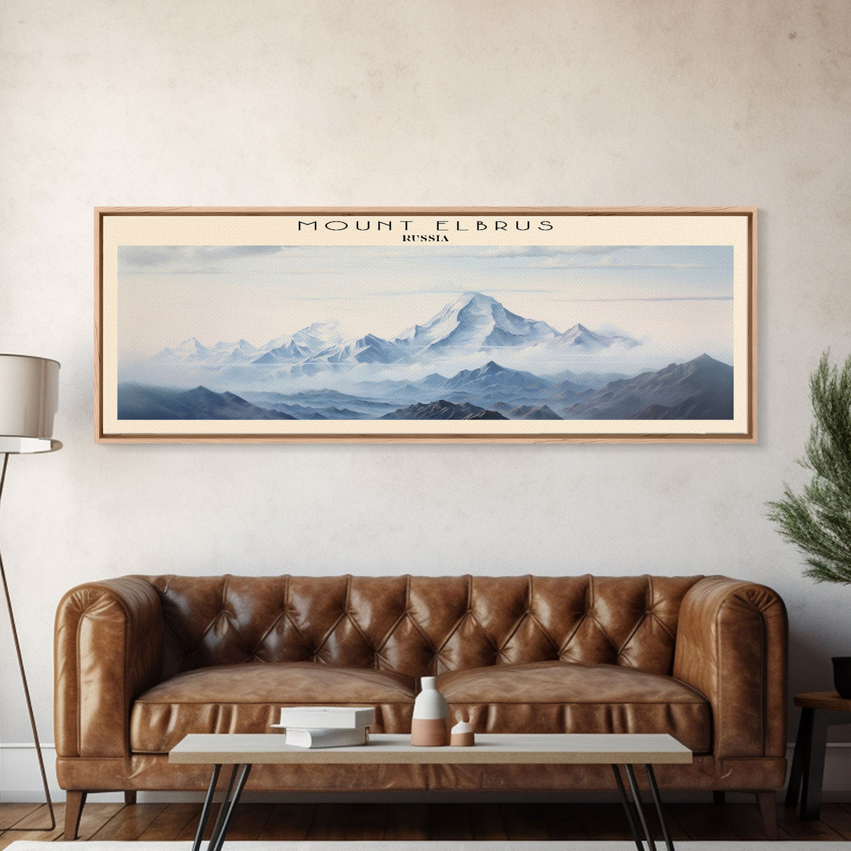 Mount Elbrus COUNTRY | Framed Travel Poster Canvas Print | Trendy Wall Art | Watercolor Painting | Living Room Art | Unique Art