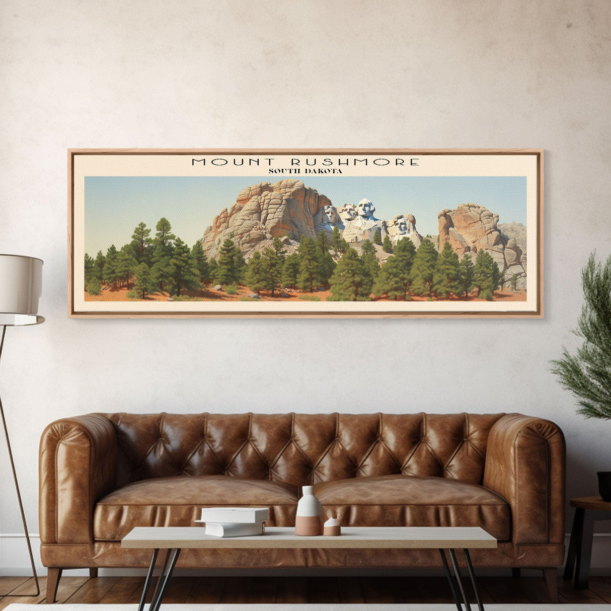 Mount Rushmore COUNTRY | Framed Travel Poster Canvas Print | Trendy Wall Art | Watercolor Painting | Living Room Art | Unique Art