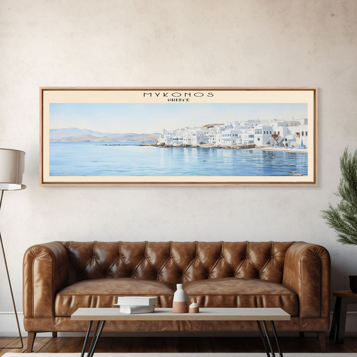 Mykonos COUNTRY Travel Poster Print, Framed Canvas Print, COUNTRY Travel Art, Wood Framed Art, Wall Hanging, Home Decor