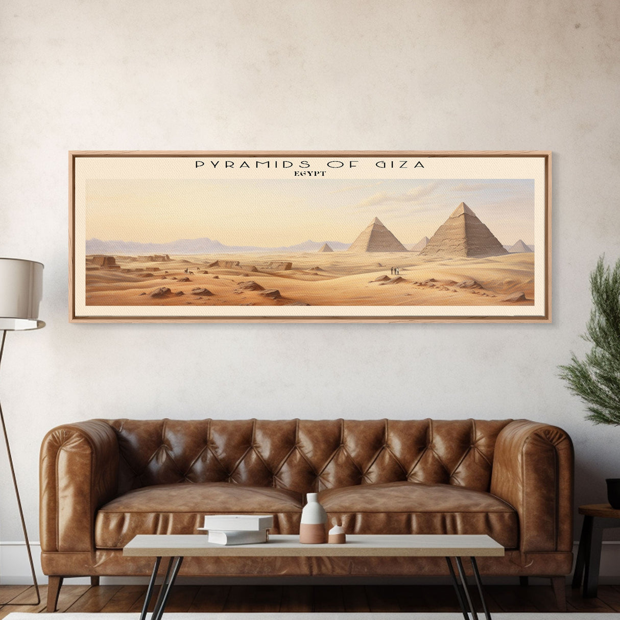 Pyramids of Giza Framed Canvas Print Travel Poster | Wall Art | Home Decor | Gift For Travel Lover | Wall Hanging | Original Art