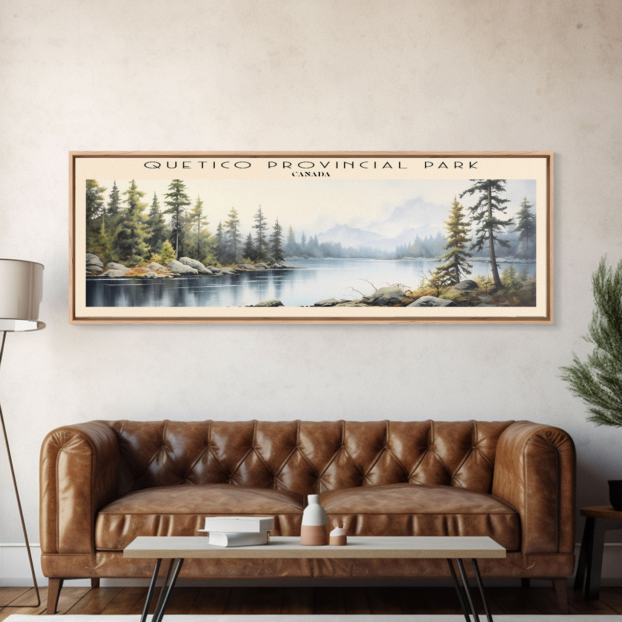 Quetico Provincial Park COUNTRY | Framed Travel Poster Canvas Print | Trendy Wall Art | Watercolor Painting | Living Room Art | Unique Art