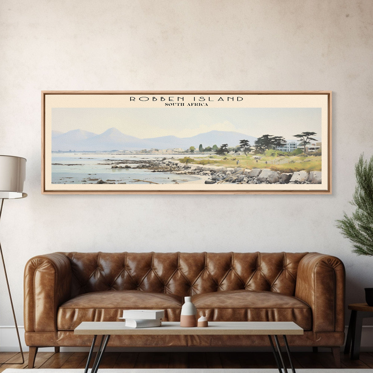 Robben Island Framed Canvas Print Travel Poster | Wall Art | Home Decor | Gift For Travel Lover | Wall Hanging | Original Art