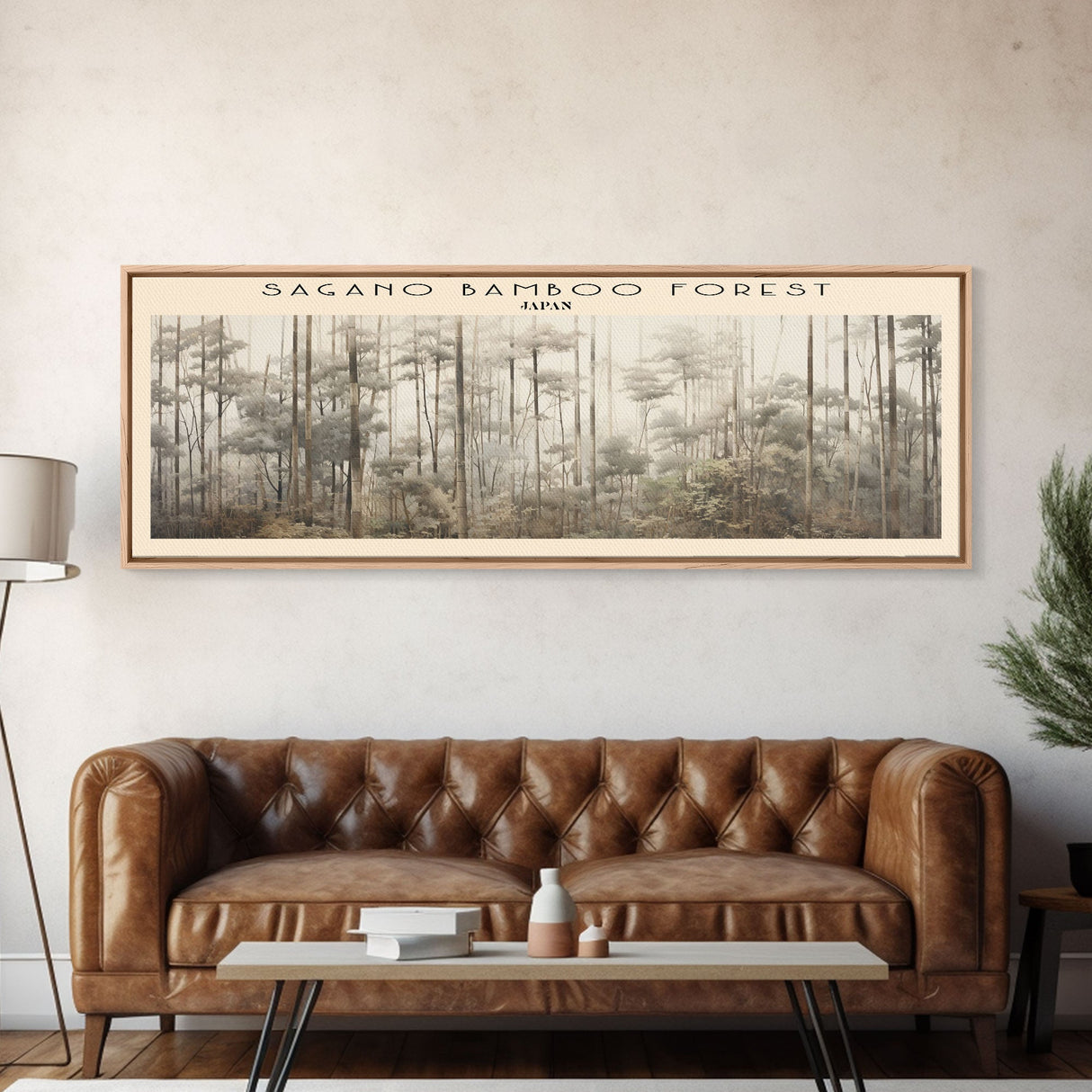 Sagano Bamboo Forest COUNTRY | Framed Travel Poster Canvas Print | Trendy Wall Art | Watercolor Painting | Living Room Art | Unique Art