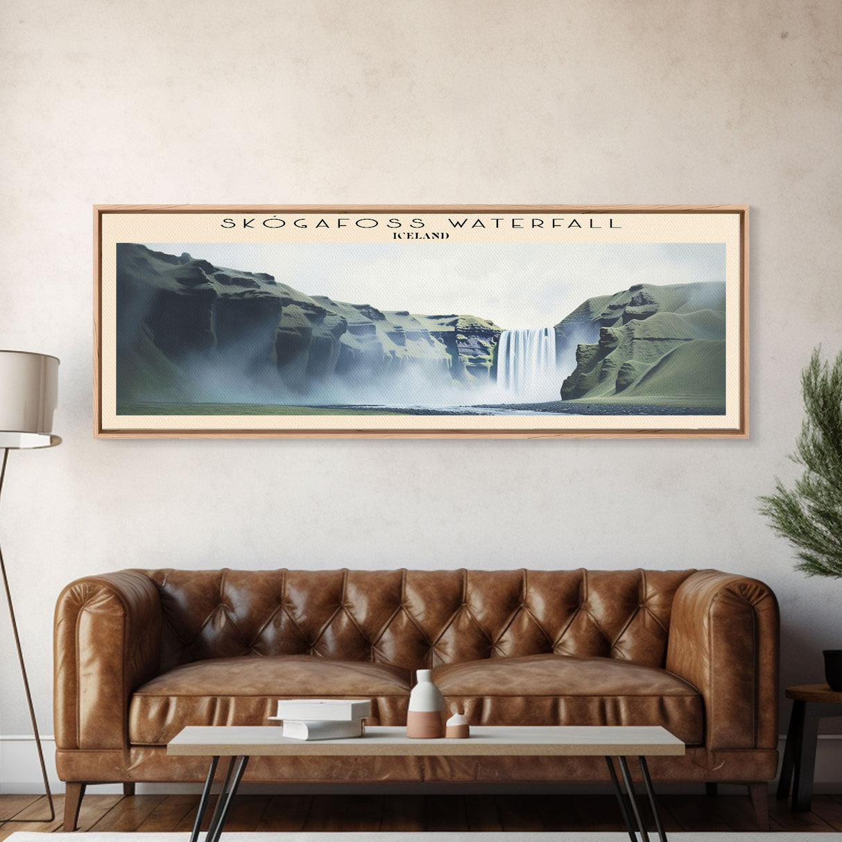 Skógafoss Waterfall Travel Poster Print, Framed Canvas Wall Art, Metal Wall Art, COUNTRY art, Gift For Him, Travel Wall Art, Travel Lover Gift