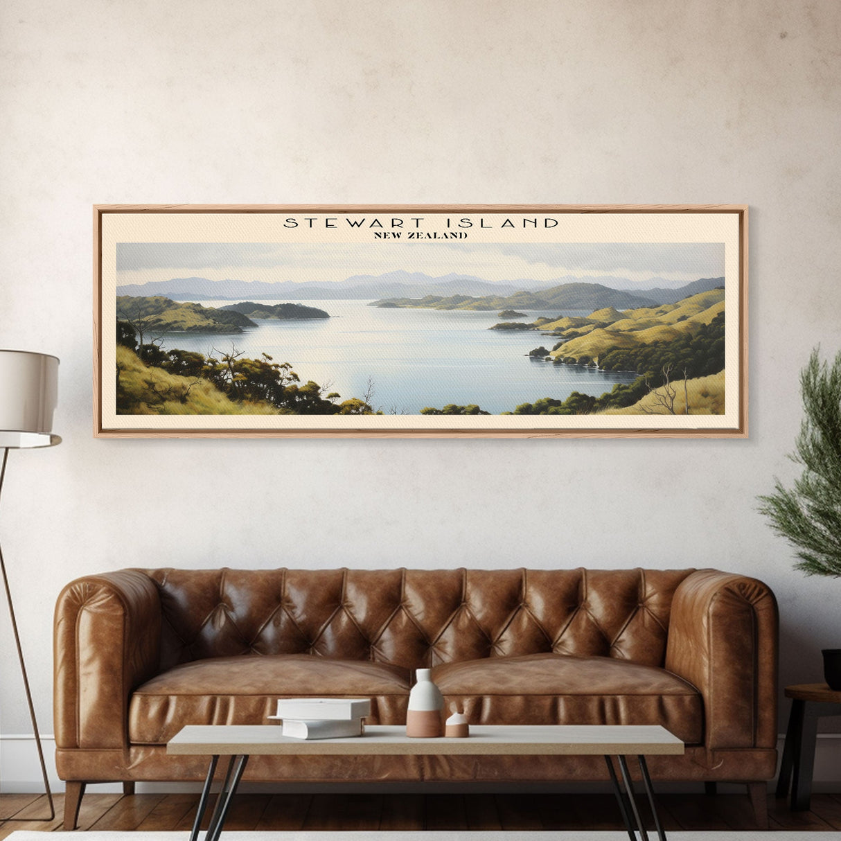 Stewart Island Travel Poster Print, Framed Canvas Print, COUNTRY Travel Art, Wood Framed Art, Wall Hanging, Home Decor