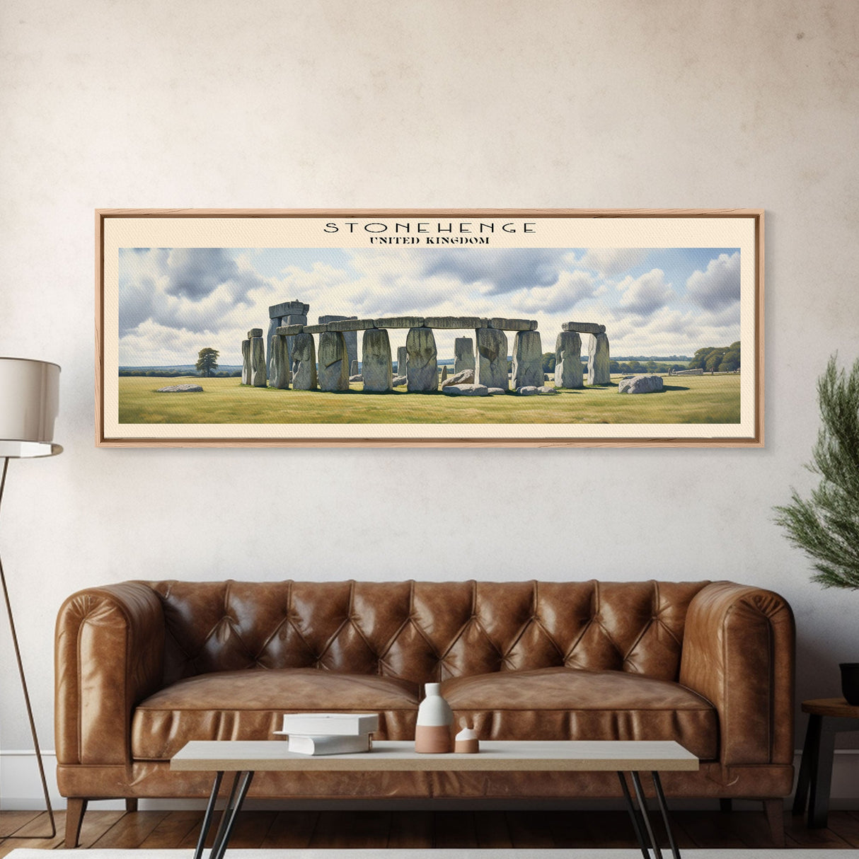 Stonehenge COUNTRY Travel Poster Print, Framed Canvas Print, COUNTRY Travel Art, Wood Framed Art, Wall Hanging, Home Decor