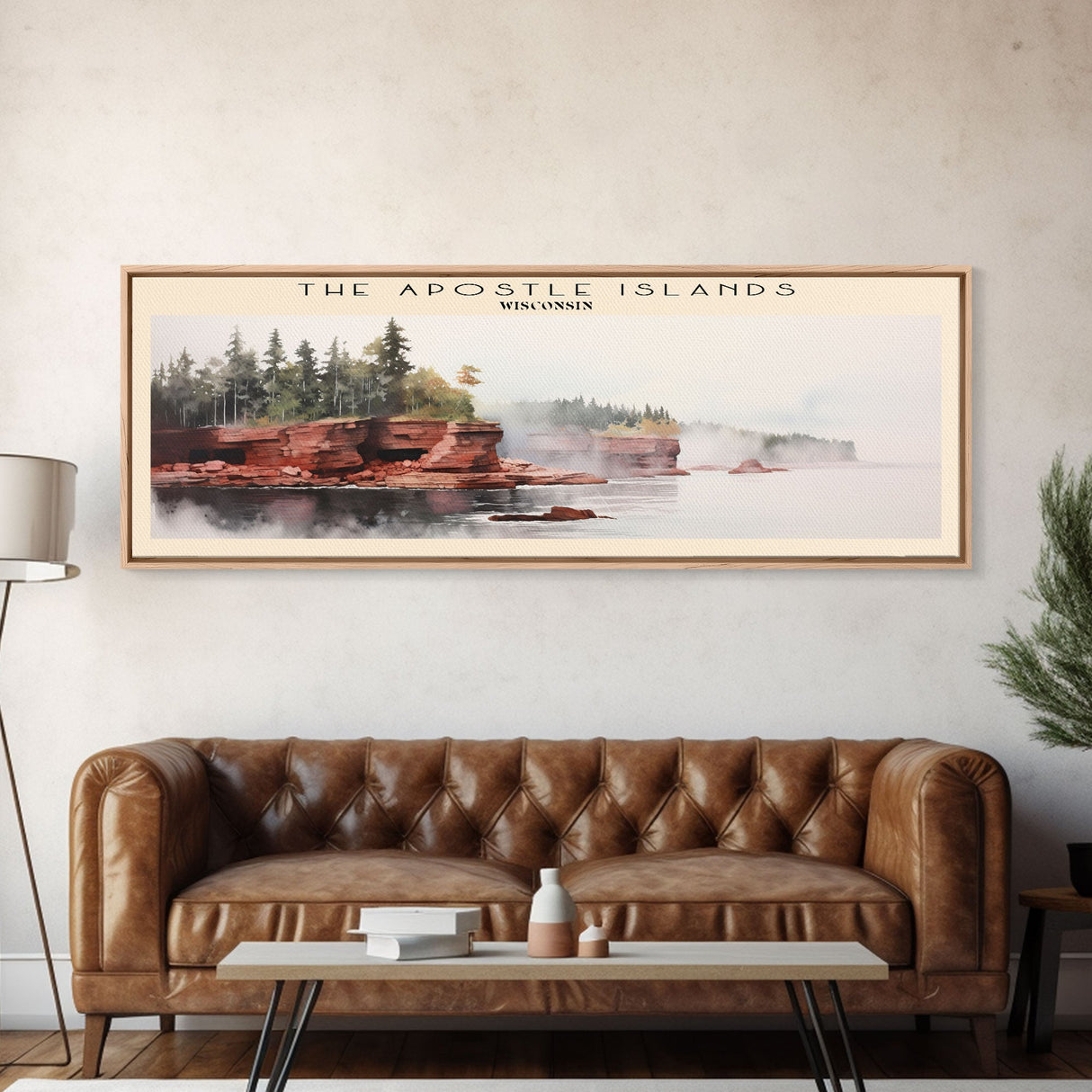 The Apostle Islands Travel Poster Print, Framed Canvas Print, COUNTRY Travel Art, Wood Framed Art, Wall Hanging, Home Decor