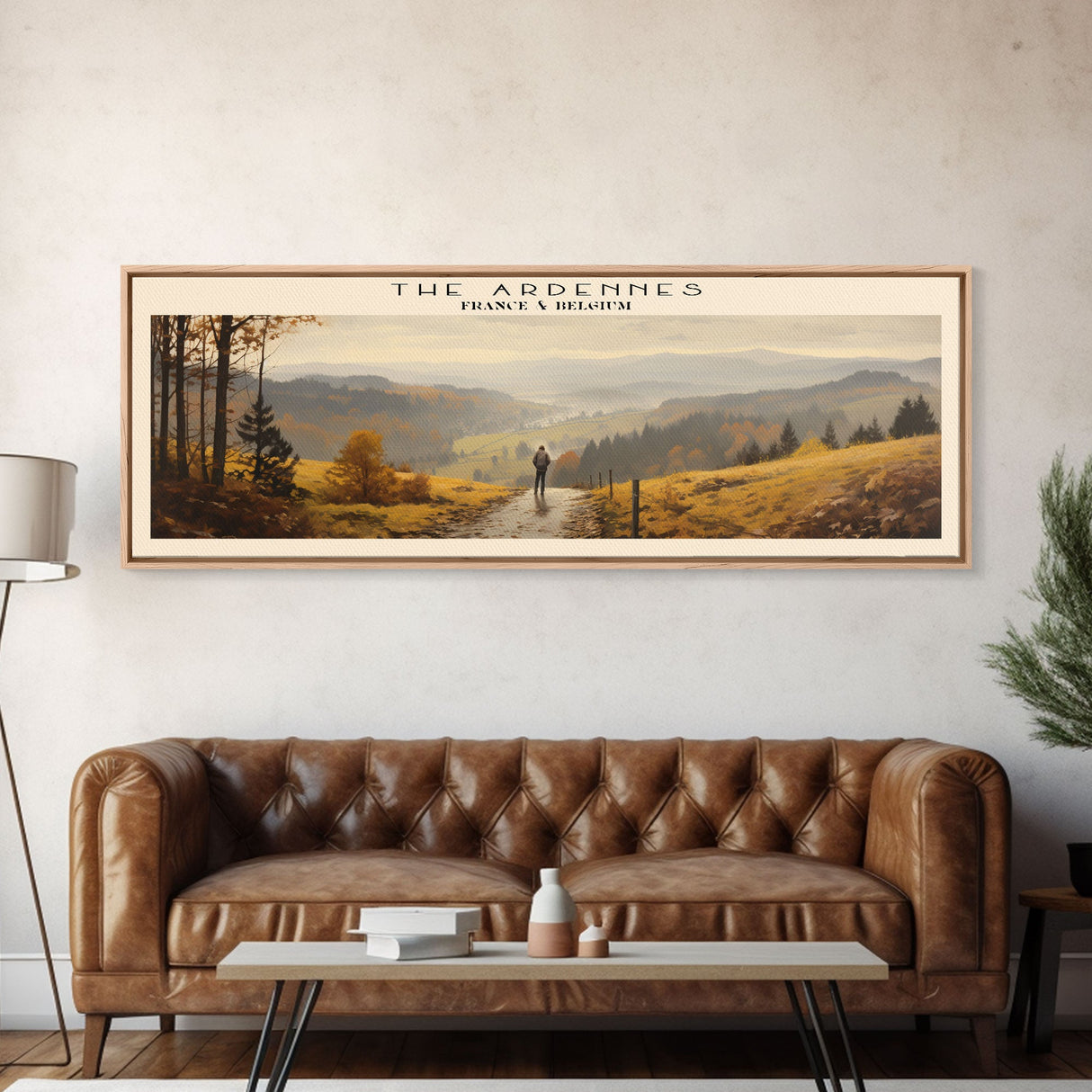 The Ardennes COUNTRY Travel Poster Print, Framed Canvas Print, COUNTRY Travel Art, Wood Framed Art, Wall Hanging, Home Decor