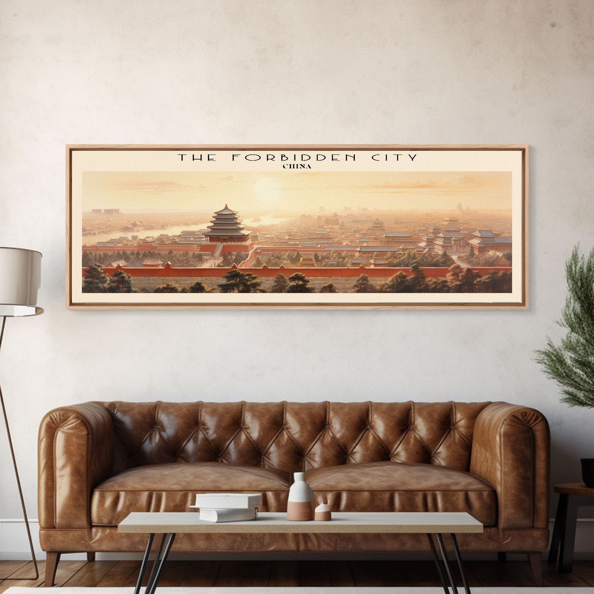 The Forbidden City Travel Poster Print, Framed Canvas Print, COUNTRY Travel Art, Wood Framed Art, Wall Hanging, Home Decor