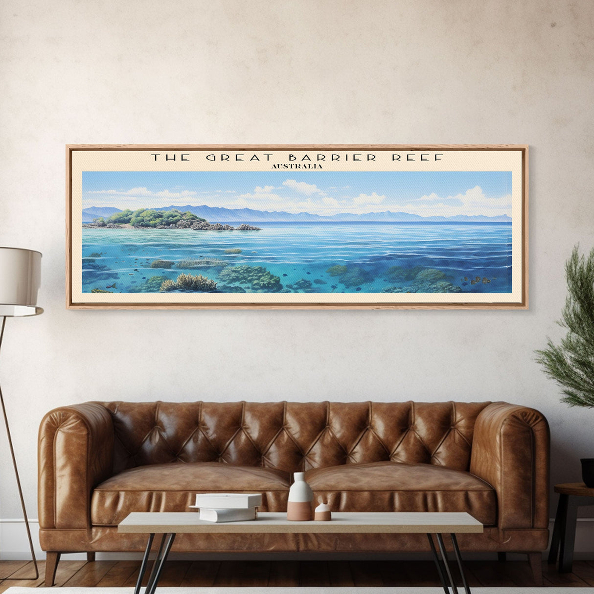 The Great Barrier Reef Travel Print Wall Art, Travel Poster Print, Retro Style COUNTRY Home Decor, Wall Hanging, Travel Gift Idea, Unique Metal Art