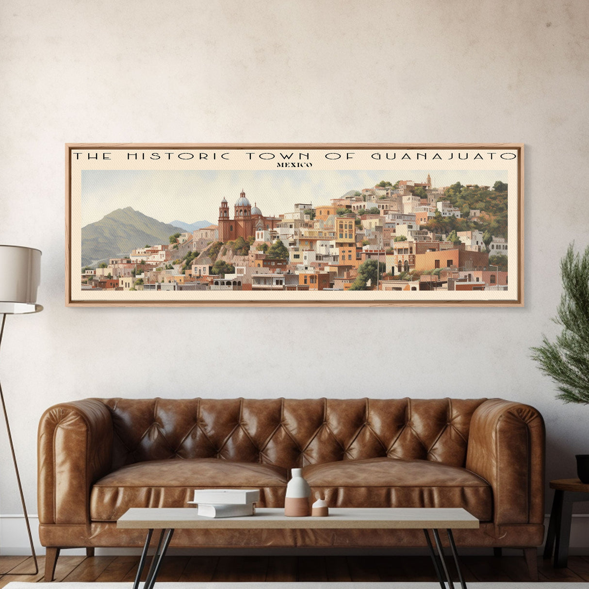 The Historic Town of Guanajuato COUNTRY Travel Poster Print, Framed Canvas Print, COUNTRY Travel Art, Wood Framed Art, Wall Hanging, Home Decor