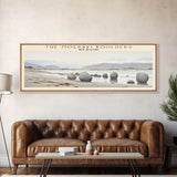 The Moeraki Boulders COUNTRY Travel Poster Print, Framed Canvas Print, COUNTRY Travel Art, Wood Framed Art, Wall Hanging, Home Decor