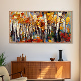 Large Birch Trees Canvas Print Boho Wall Decor Autumn Birch Forest Landscape Art Silver Birch Trees Wall Decor Abstract Wall Art Fall