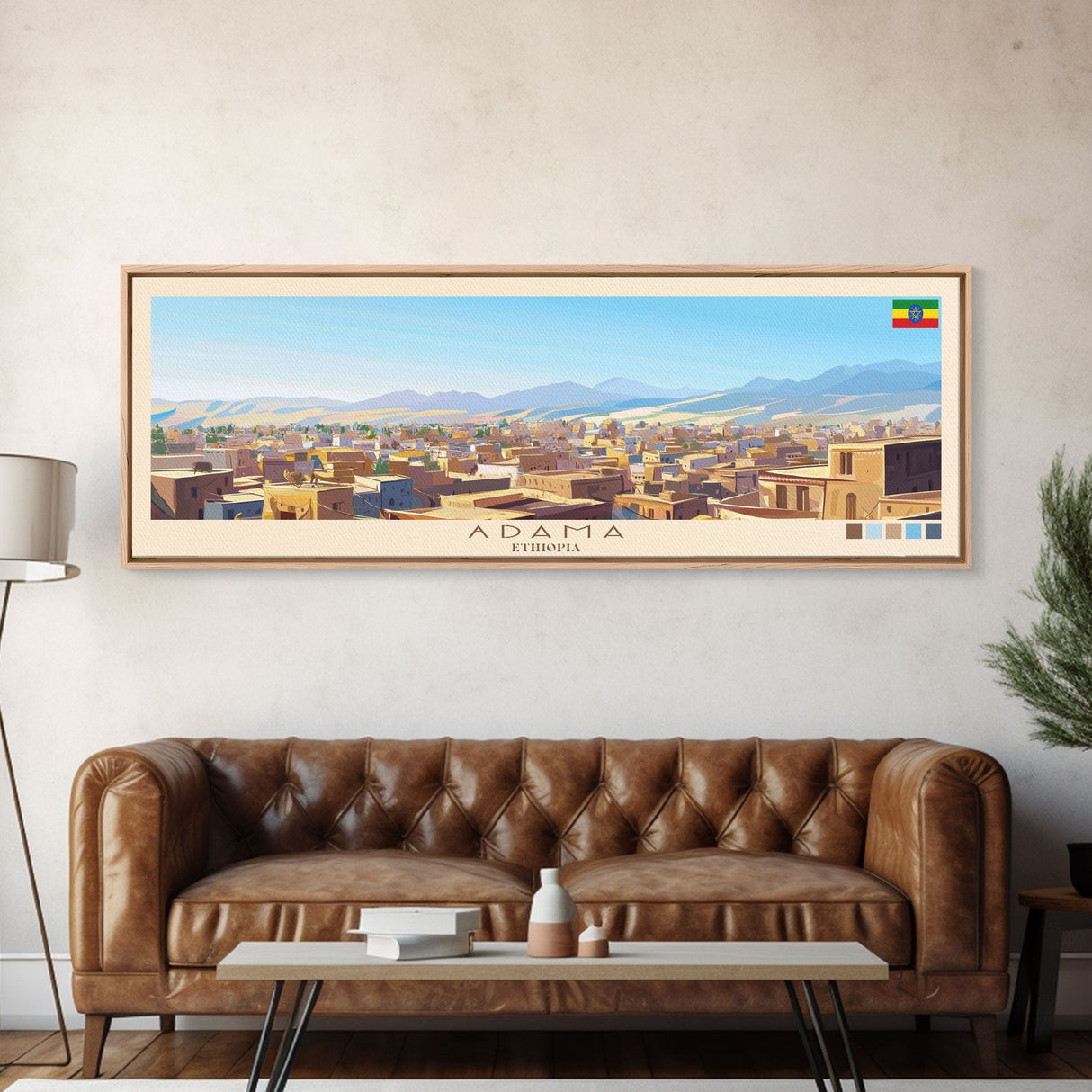 Ad-Dawhah, Qatar Panoramic Travel Poster Canvas Print, Ad-Dawhah, Qatar Painting, Qatar Art, Ad-Dawhah Travel Art, Guest Room Painting