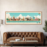 Ahmedabad, India Panoramic Travel Poster Canvas Print, Ahmedabad, India Painting, India Art, Ahmedabad Travel Art, Living Room Painting