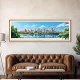 Asuncion, Paraguay Panoramic Travel Poster Canvas Print, Asuncion, Paraguay Painting, Paraguay Art, Asuncion Travel Art, Living Room Painting