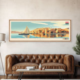 Aswan, Egypt Travel Poster Panoramic Canvas Print, Aswan, Egypt Painting, Egypt Art, Aswan Travel Art, Guest Room Painting