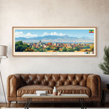 Panoramic Travel Poster Awassa, Ethiopia Canvas Print, Awassa, Ethiopia Painting, Ethiopia Art, Awassa Travel Art, Guest Room Painting