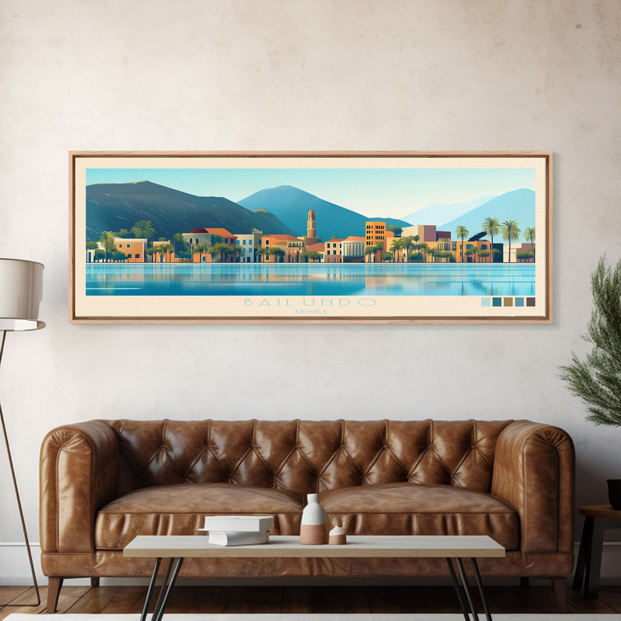 Bailundo, Angola Panoramic Travel Poster Canvas Print, Bailundo, Angola Painting, Angola Art, Bailundo Panoramic Travel Art, Travel Painting