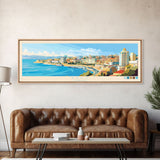 Baku, Azerbaijan Panoramic Travel Poster Canvas Print, Baku, Azerbaijan Painting, Azerbaijan Art, Baku Travel Art, Guest Room Painting