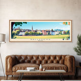 Ballymena, Ireland Travel Poster Panoramic Canvas Print, Ballymena, Ireland Painting, Ireland Art, Ballymena Travel Art, Guest Room Painting