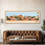 Bamako, Mali Travel Poster Panoramic Canvas Print, Bamako, Mali Painting, Mali Art, Bamako Travel Art, Guest Room Painting