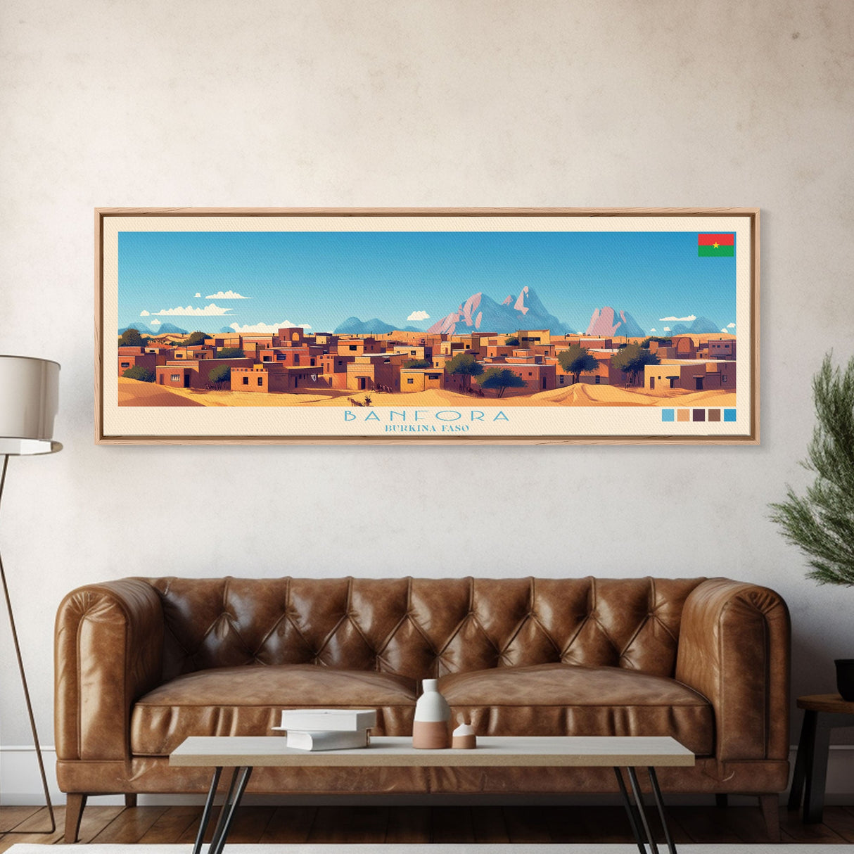 Banfora, Burkina Faso Panoramic Travel Poster Canvas Print, Banfora, Burkina Faso Painting, Burkina Faso Art, Banfora Travel Art, Guest Room Painting