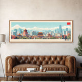 Beijing, China Panoramic Travel Poster Canvas Print, Beijing, China Painting, China Art, Beijing Travel Art, Guest Room Painting