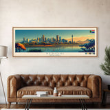 Benoni, South Africa Panoramic Travel Poster Canvas Print, Benoni, South Africa Painting, South Africa Art, Benoni Travel Art, Living Room Painting