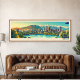 Panoramic Travel Poster Christchurch, New Zealand Canvas Print, Christchurch, New Zealand Painting, New Zealand Art, Christchurch Travel Art, Guest Room Painting