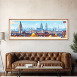 Coventry, England Travel Poster Panoramic Canvas Print, Coventry, England Painting, England Art, Coventry Travel Art, Guest Room Painting