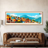 Cuautitlan Izcalli, Mexico Panoramic Travel Poster Canvas Print, Cuautitlan Izcalli, Mexico Painting, Mexico Art, Cuautitlan Izcalli Panoramic Travel Art, Travel Painting