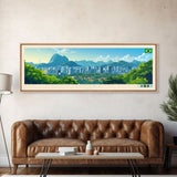 Panoramic Travel Poster Cuiaba, Brazil Canvas Print, Cuiaba, Brazil Painting, Brazil Art, Cuiaba Travel Art, Guest Room Painting