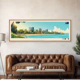 Darwin, Australia Travel Poster Panoramic Canvas Print, Darwin, Australia Painting, Australia Art, Darwin Travel Art, Guest Room Painting