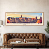 Dunfermline, Scotland Panoramic Travel Poster Canvas Print, Dunfermline, Scotland Painting, Scotland Art, Dunfermline Travel Art, Guest Room Painting